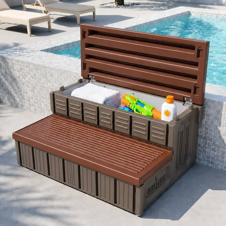 Spa steps and storage bench